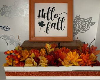 Hello Fall Sign, Fall Sign, Fall Decor, Fall Decoration, Thanksgiving Sign, Thanksgiving Hostess Gift, Fall Mantle,