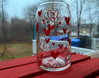 Valentines Day Iced Coffee Glass, Iced Coffee Glass, Galentines Day, Gift for wife, Gift for girlfriend, gift for coffee lover