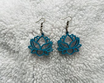 Lotus Earrings, gift for yogi, gift for yoga instructor, namaste, yoga earrings