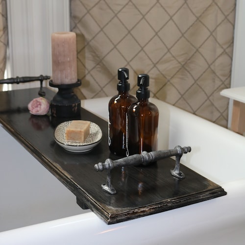 Matte Black Bathtub Caddy Tray Bath Tray Tray for Bathroom Etsy