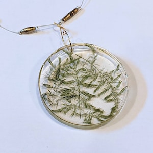 Chunky Necklace, Pressed Fern, Statement Necklace, Boho Pendant Necklace, Nature Gifts for Women, Botanical Gifts, Plant Gifts for her,