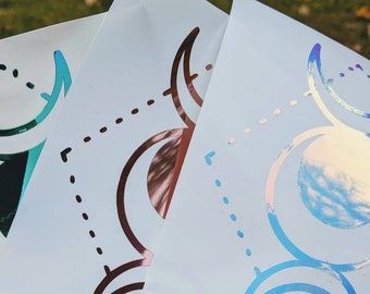 Moon Stickers, Phases of the Moon, Moon Goddess Vinyl, Triple Moon Bumper Stickers, Stickers for Moon Goddesses, Moon Decals for Journal