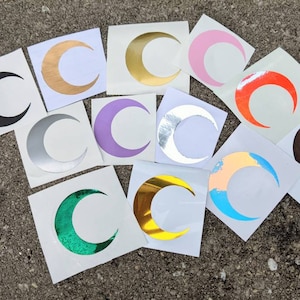 Crescent Moon Vinyl Stickers, Moon Stickers, Sticker Bundle, Moon Sticker for Laptop, Moon Car Decal, Tumbler Stickers, Goddess Decor
