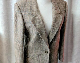 Vintage Wool Blazer 90s Tweed Blazer L