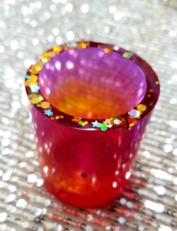 Glitter Gifts for Women Valentines Gift for her Gift for Mom Trinket Holder Mini Vase Glitter Pen Holder Mini Organizer Sunset Vase