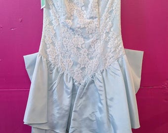 Vintage 80er Jahre GUNNE SAX Kleid Blau Gr.5 Mint Zustand