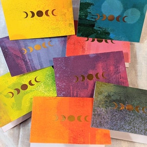 Regenbogen Mond Briefpapier Set, Briefpapier Set, Briefpapier Set, Göttin Wicca Thema, Grußkarten Set für Pagan Samhain Karten