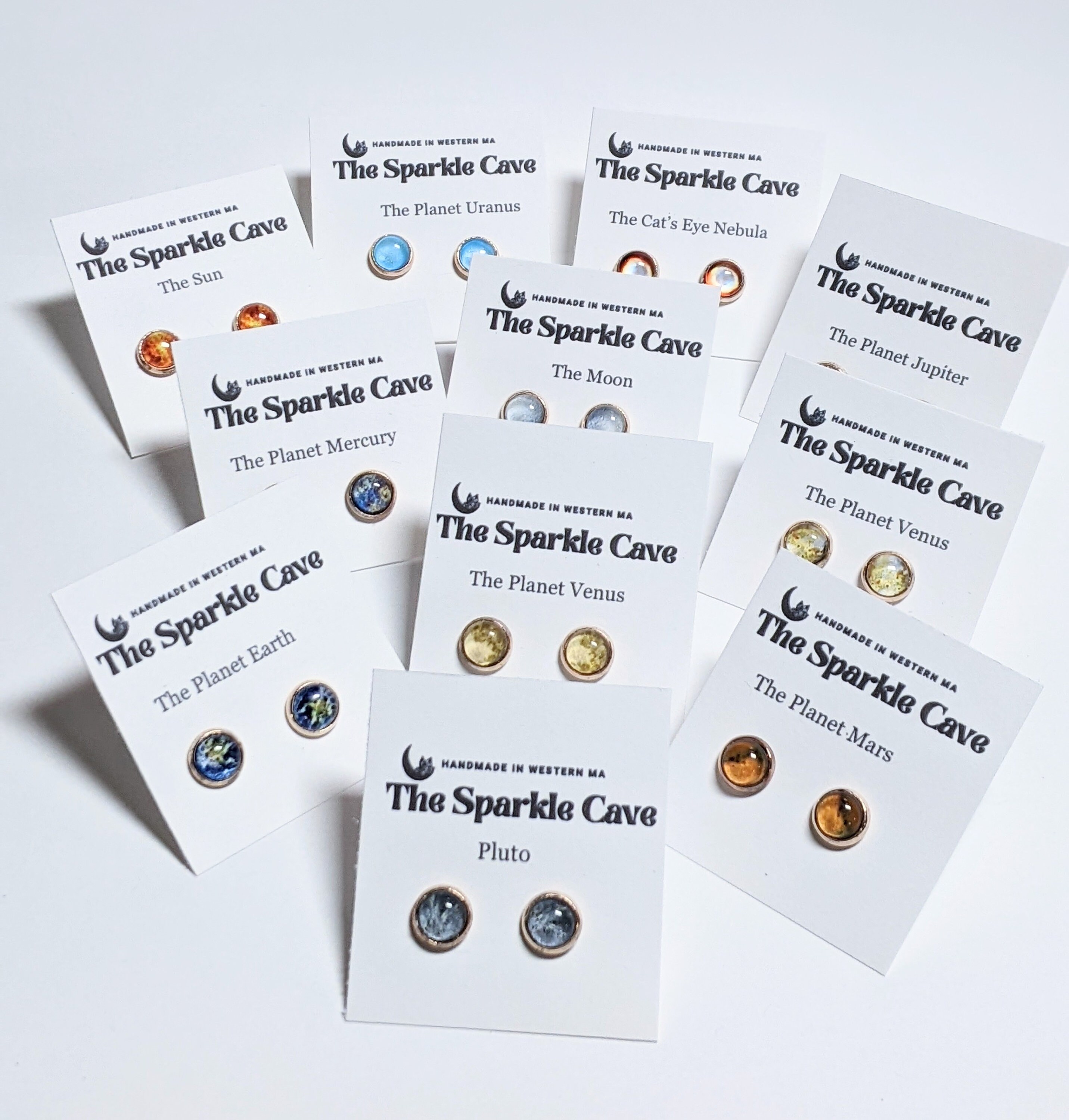 Planetary Earrings, Planet Stud Earrings, Cosmos Earrings, Science Teacher Gifts, Planet Jewelry, Science Jewelry for Women