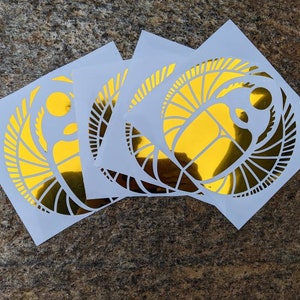Gold Scarab Decal, Egyptian Decals, Decal for Water Bottle, Decal for Laptop, Decal for Car, Egyptian Decorations, Scarab Sticker