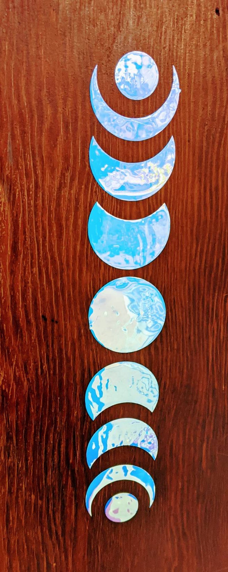 Opalescent Moon Decal Moon Phase Sticker Moon Bumper Sticker Etsy