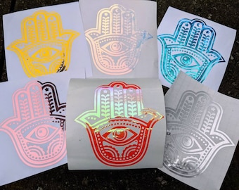 Hamsa Evil Eye Lucky Hand of Fatima Stickers Vinyl  Bumper Stickers for Tumblers Glass