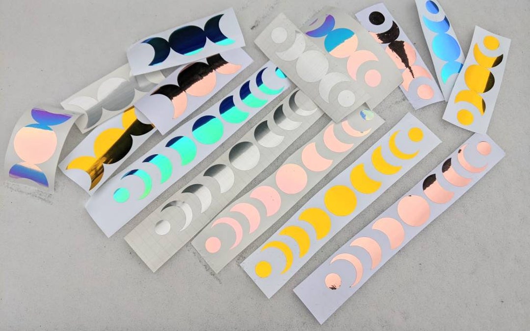 Opalescent Moon Decal, Moon Phase Sticker, Moon Bumper Sticker for Car
