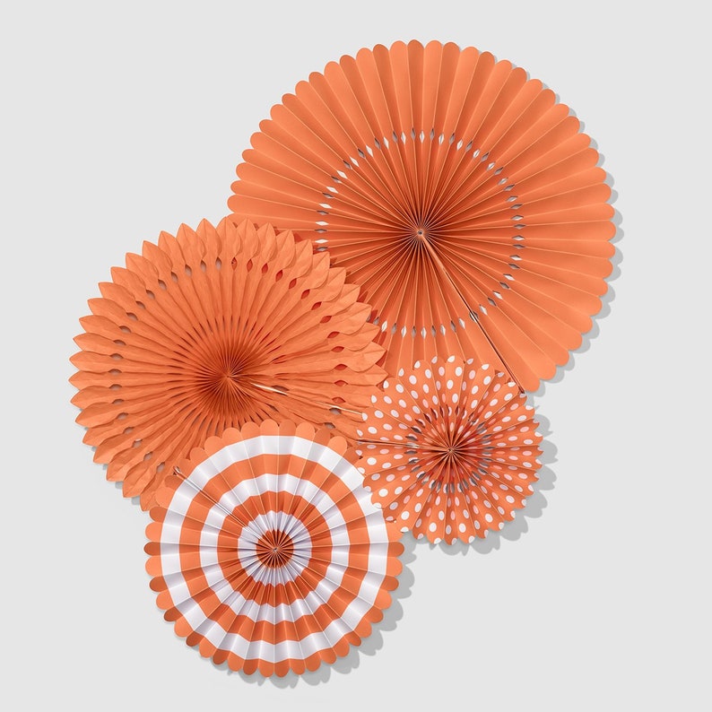 Tropical Coral Party Fans Etsy