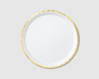 White and Gold Classic Large Plates (10 per pack)