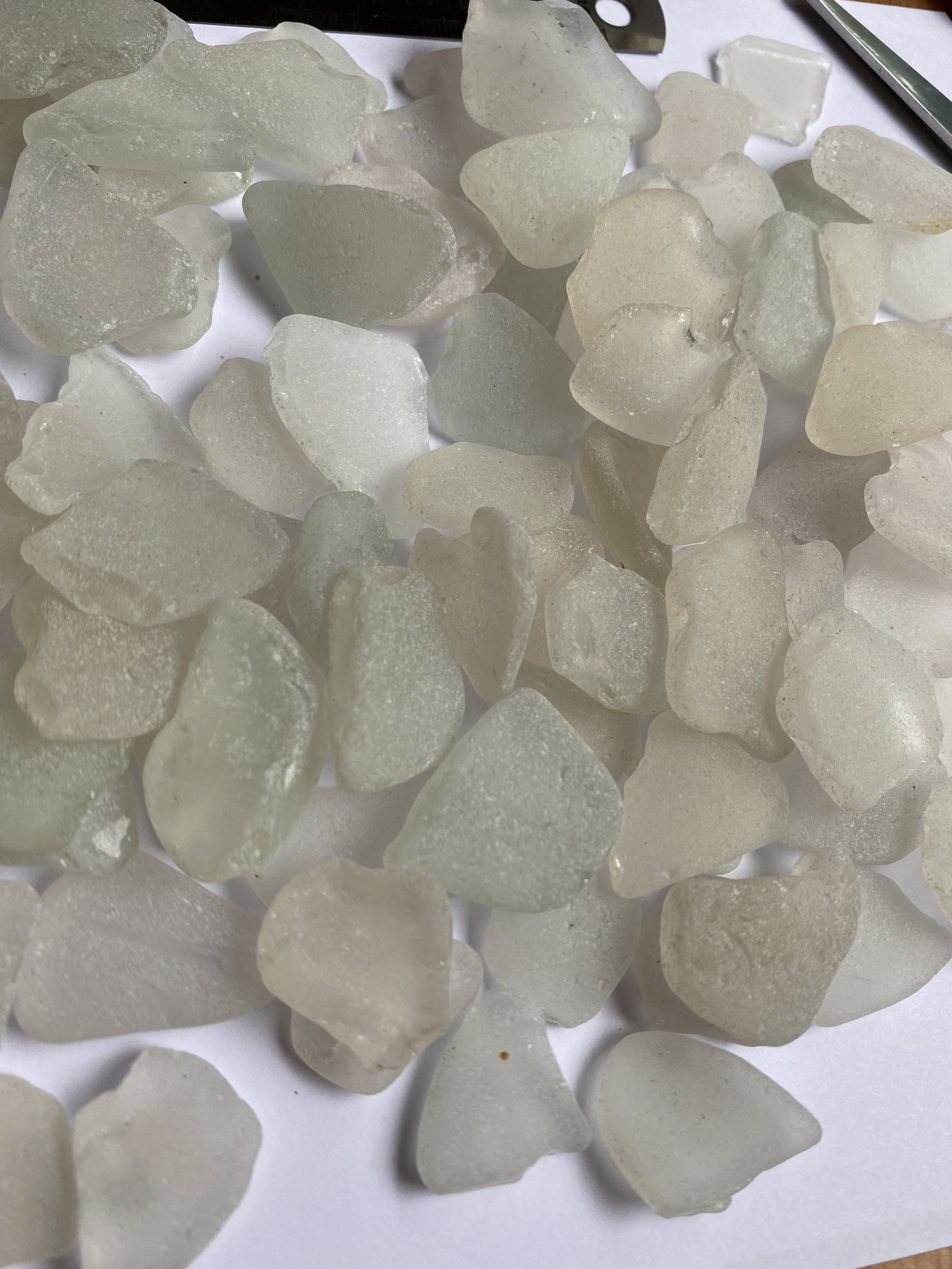 20 white/clear small sea glass pieces naturally collected from Etsy