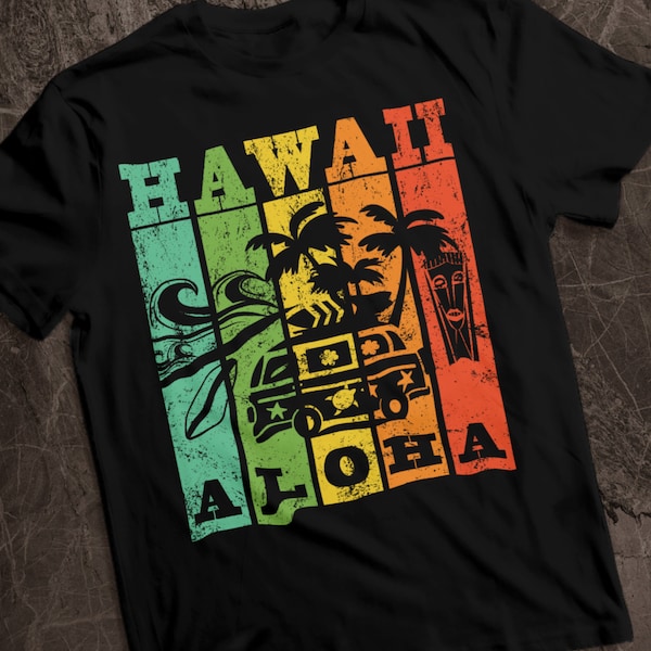 Hawaii Vintage Aloha T Shirt, VW Camper Van Graphic Shirt, Vintage Hawaiin T Shirt, Vintage Graphic Hawaii Shirt