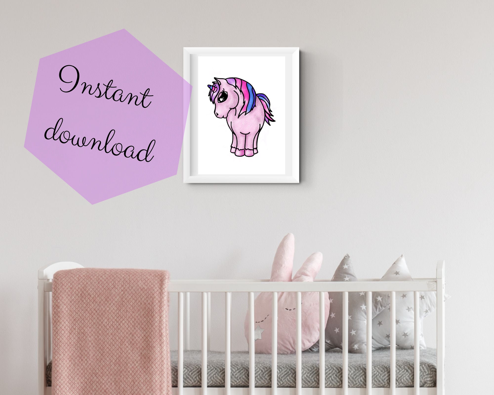 unicorn poster instant download etsy