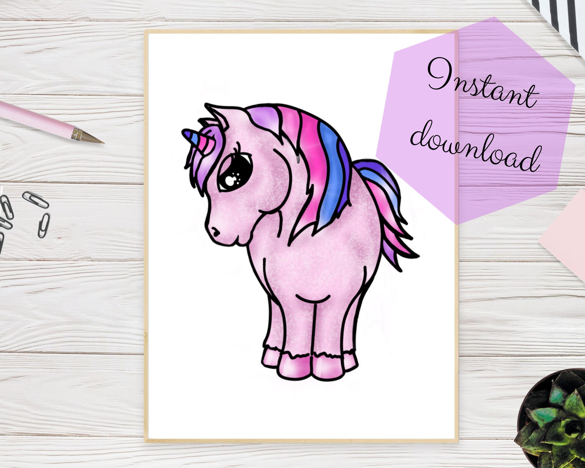 unicorn poster instant download etsy