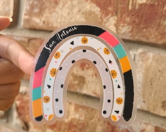 Retro Basketball Rainbow Vinyl Sticker