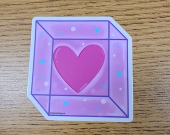 Heart sticker, boxed heart