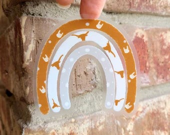 Texas Longhorns Sticker, Clear Vinyl Waterproof Decal