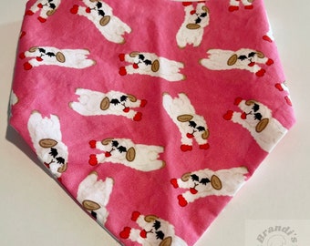 Plush lamb dog bandana, lamb squeaky toy dog accessory, bandanas for dogs and cats, pet accessories, elastic stretchy slip-on dog accessory