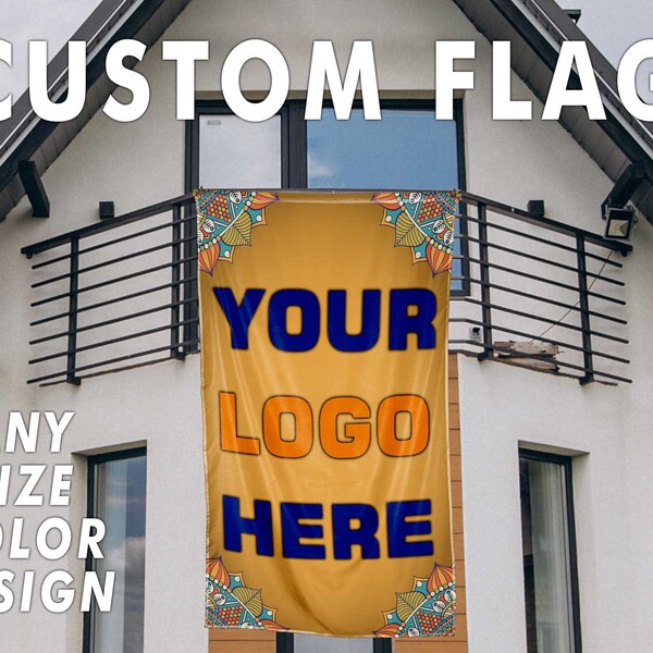 Customized Polyester Flags for All Events & Decor - Personalized with Your Design, Text, Logo - Multiple Sizes Available, CMYK Digital Print