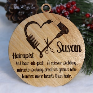 Hairdresser Ornament | Personalized Hairstylist, Beautician, Barber Ornament | Hairapist | Therapist