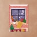 Cozy window Christmas time - Christmas card - postcard with envelope