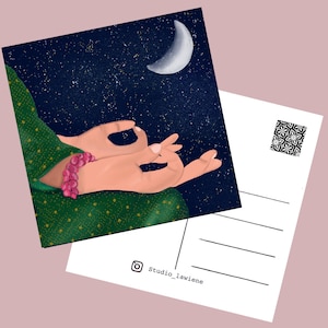 Postal Chin mudra (148x148 mm) - tarjeta de invierno - tarjeta de Navidad - tarjeta de Navidad - arte de meditación - arte de yoga - pequeño regalo - zen