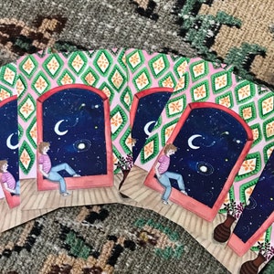 Stay wild moonchild- postcard, greetingcard, galaxy art, childs present, Studio LaWiene, Gift for her
