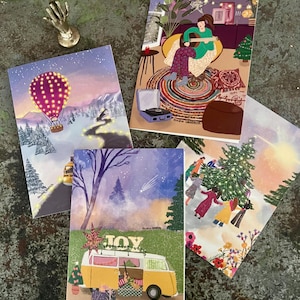 Set van 8 kerst/winterkaarten met envelop - Magische feestdagen - Christmas cards