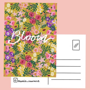 Flores silvestres Cartão de felicitações-cartão postal-arte de parede-arte de flores-impressão botânica-pequeno presente-Studio LaWiene-bulletjournal-papelaria-