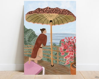 Umbrella sky- art print- art print - wall art- Studio LaWiene- travel art - bohemian style