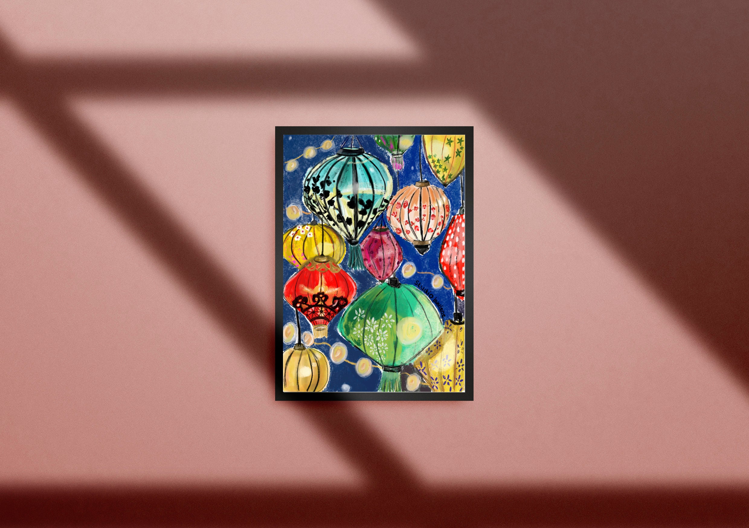 Hoi an Lights Poster A2/A3 Wall Art Asian Art Gift for Etsy