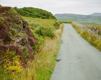 Fototryck av väg på Isle of Skye, brittisk landsbygd, skotsk fotografi, skotska höglandet, skotsk väggkonst, bondgårdsinredning, landskap