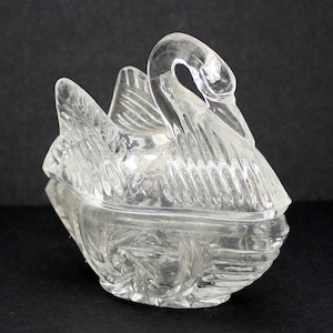 Crystal Swan, Ring Holder, Trinket Dish, Vintage