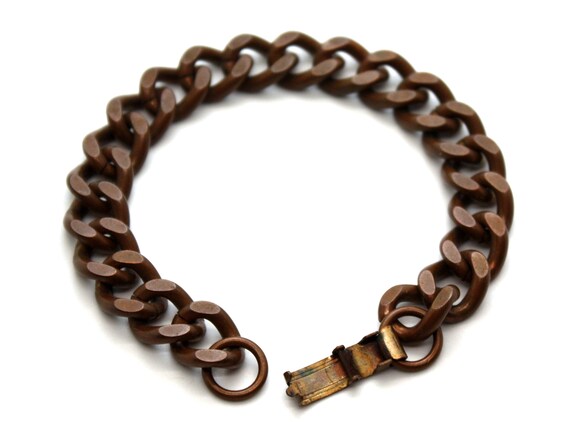 Vintage, Heavy, Solid, Copper, Chain Link, Bracel… - image 6