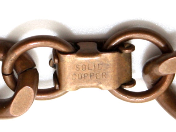 Vintage, Heavy, Solid, Copper, Chain Link, Bracel… - image 5