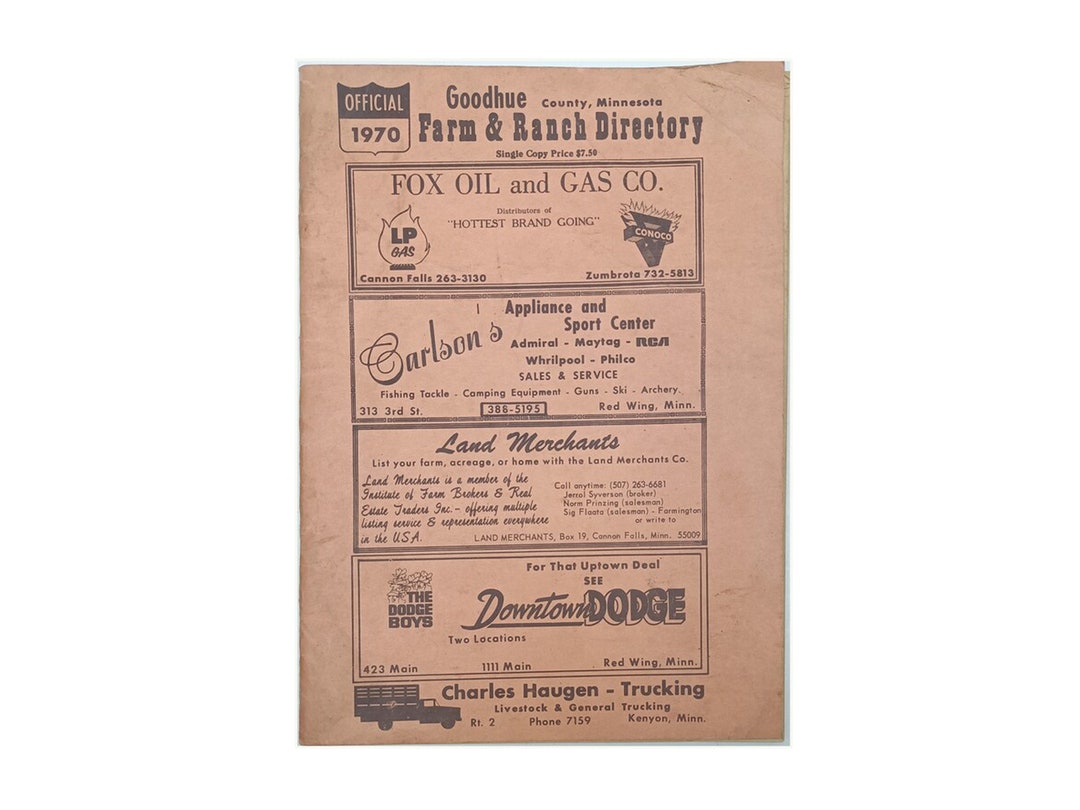 1970 Goodhue County Minnesota Plat Map Book County Etsy