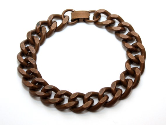 Vintage, Heavy, Solid, Copper, Chain Link, Bracel… - image 3