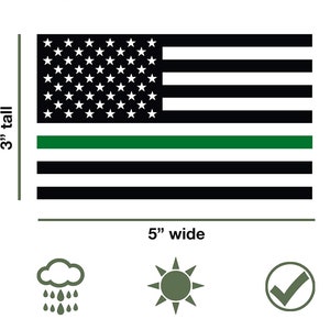 Thin Green Line US Flag Decal American Veteran Flag Sticker for Cars ...