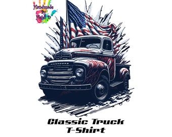 Classic Truck T-Shirt: American Flag Hot Rod Tee