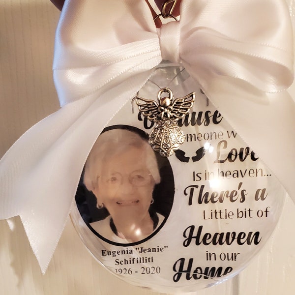Personalized Photo Christmas Ornament,Memorial Ornament,Keepsake Ornament,Remembrance Ornament,Memorial Gifts, In Loving Memory, In Sympathy