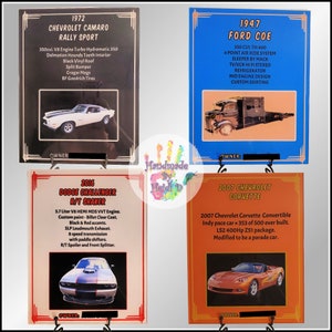 Car Show SignCar Info PlaqueAcrylic Car Show SignFully Customized Car Info PlaqueAuto PlaqueMotorcycle Info SignVehicle Info Sign image 6