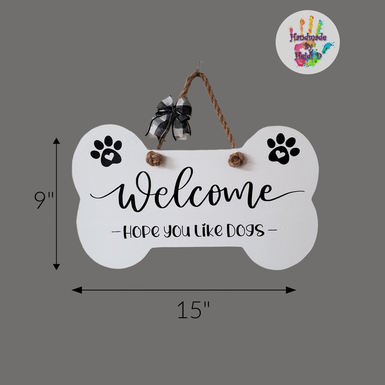 Hope You Like Dogs Wood Door Hanger Sign Sign Etsy