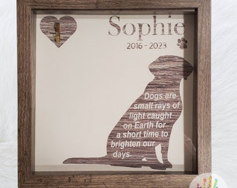 Personalized Pet Memorial Shadow Box: Dog or Cat Loss Gift