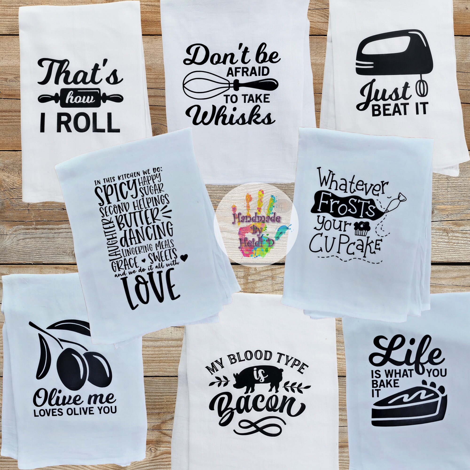 PRINTED Humorous Kitchen 5-pack #3 Flour Sack Kitchen Towels