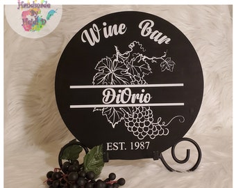 Personalized Wine Bar 12" Wooden Sign | Bar Sign | Wine Lover Gift | Bar Décor | Bar Gift | Wine Gift | Custom  Wine Bar Sign