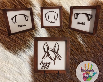 Personalized Pet Ear Framed Art: Custom Dog & Cat Silhouette